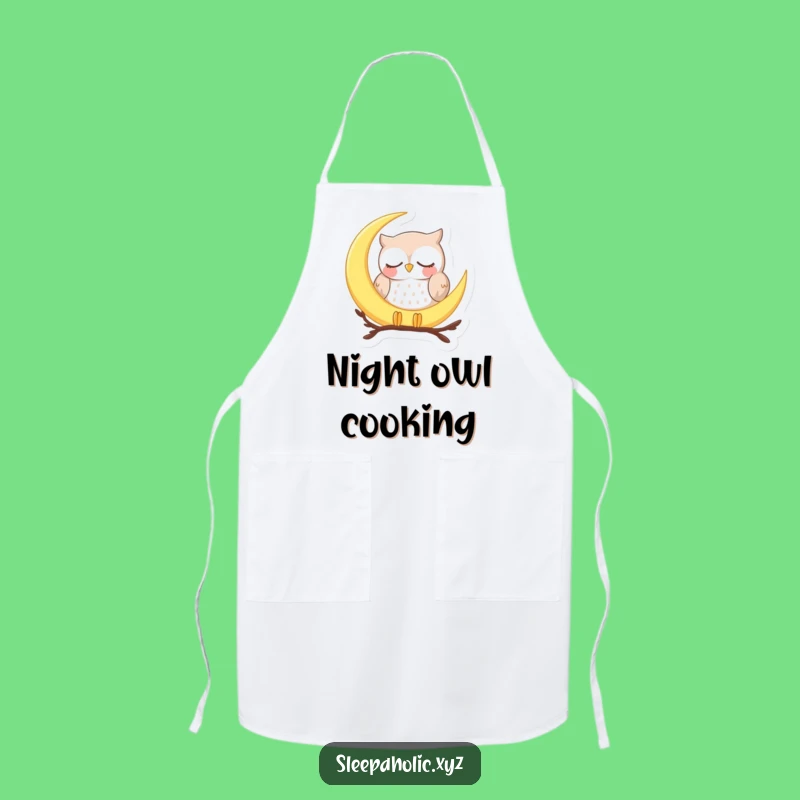 Funny Sleepy Owl Apron - Hilarious Kitchen Gift for Peaceful Cooks