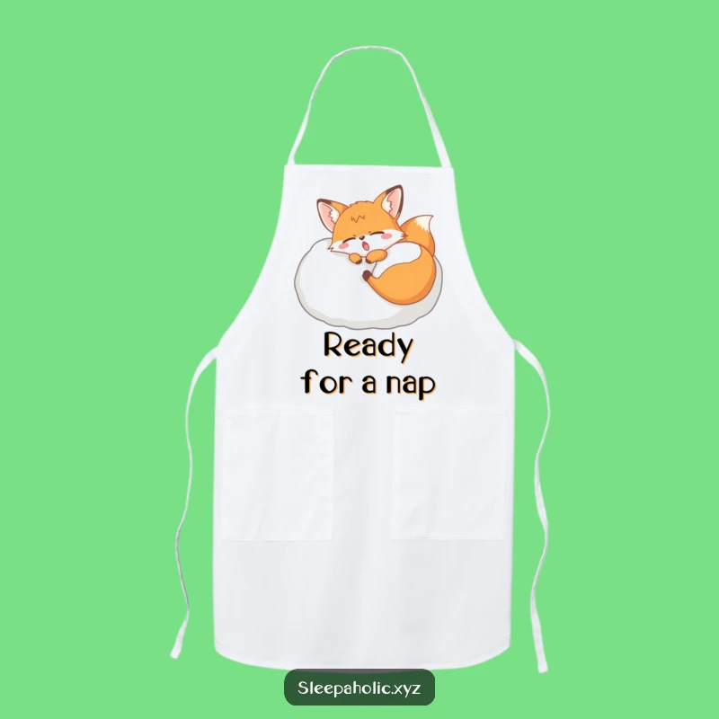 Funny Yawning Fox Apron - Hilarious Kitchen Gift for Relaxed Cooks