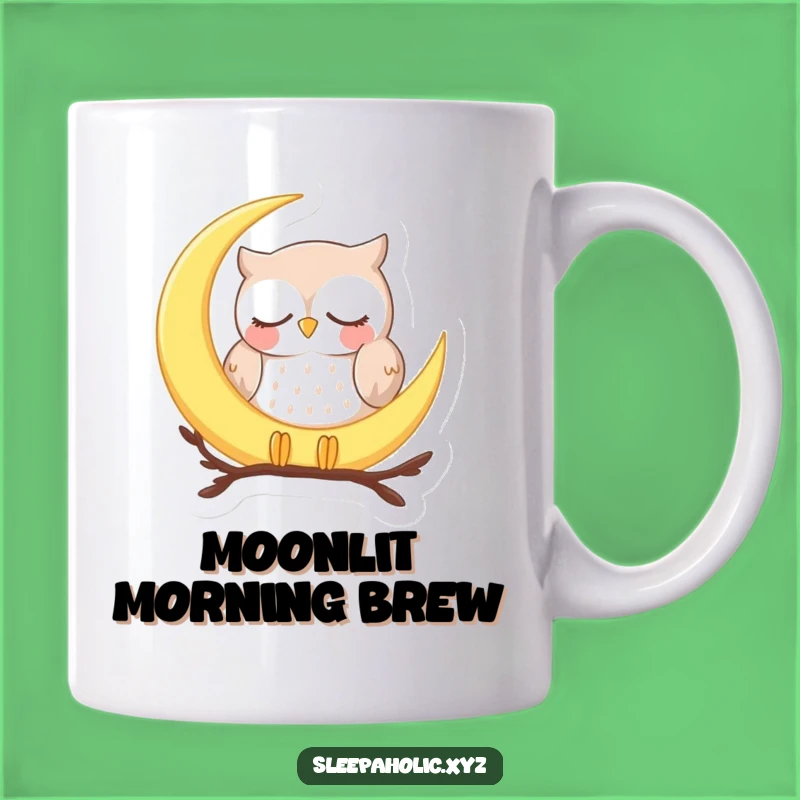 Funny Sleepy Owl Moon Mug - Perfect Gift for Night Owls & Dreamers