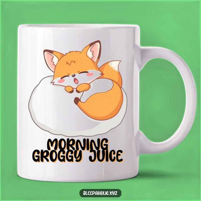Funny Yawning Fox Pillow Mug - Perfect Gift for Sleepy Characters