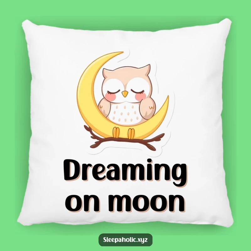 Funny Sleepy Owl Moon Pillow - Hilarious Comfort for Dreamy Corners