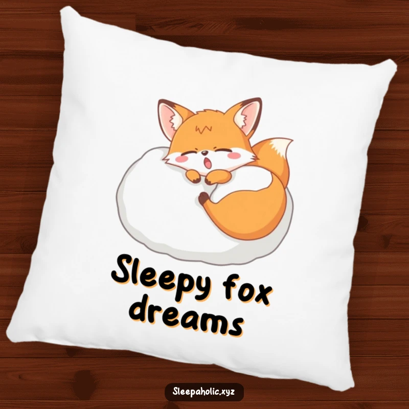 Funny yawning fox pillow, featuring a sleepy fox dozing on a giant fluffy pillow, offering maximum comfort and humor.