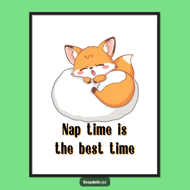 Funny Free Printable Wall Art: Sleepy Fox Haven - Downloadable Cozy Decor!