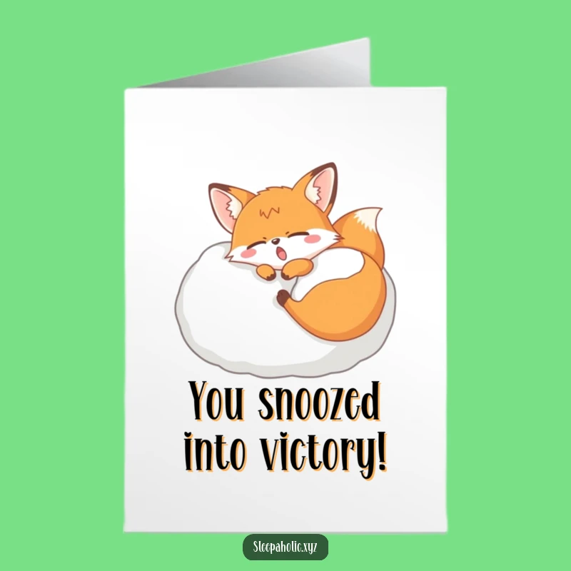 Free Printable Congrats Card: Relaxed Fox Vibes - Downloadable Chill Gift!