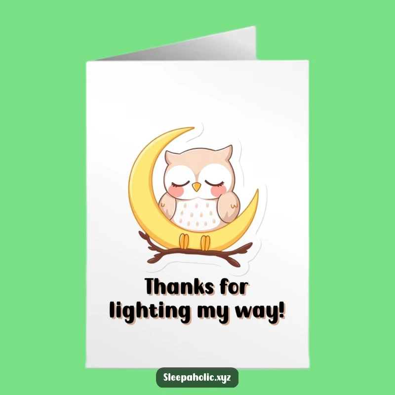 Free Printable Thank You Card: Owl Moon Gratitude - Downloadable Peaceful Appreciation Gift!